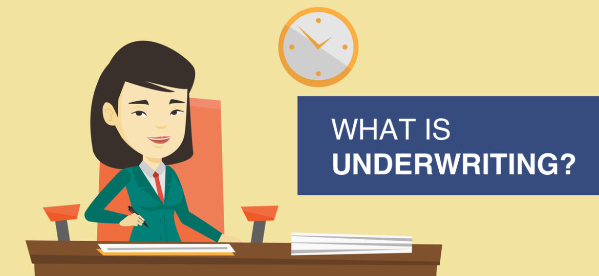 Underwriting sits at desk to explain what underwriting is